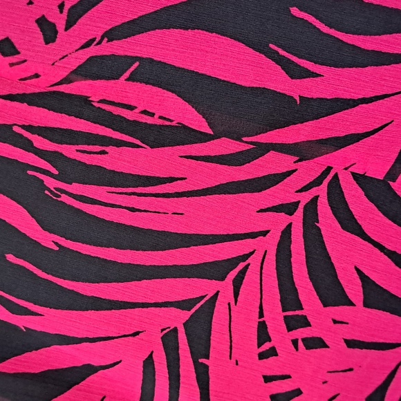 Le Suit Fusia/Black Tropical Lined Midi Skirt. Size 16 NWOT - Picture 2 of 8